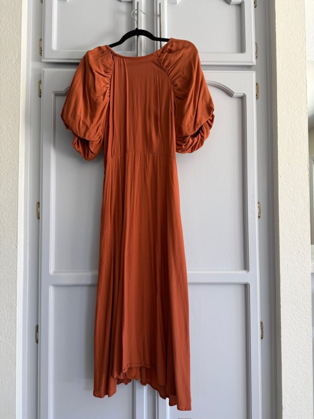 A New Day Rust Puff Sleeve Dress M